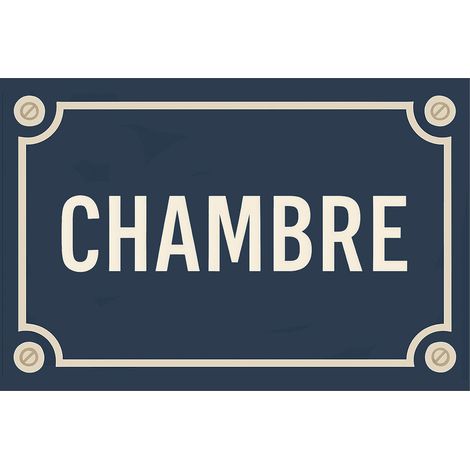 Plaque de porte en métal  chambre  Style plaque de rue