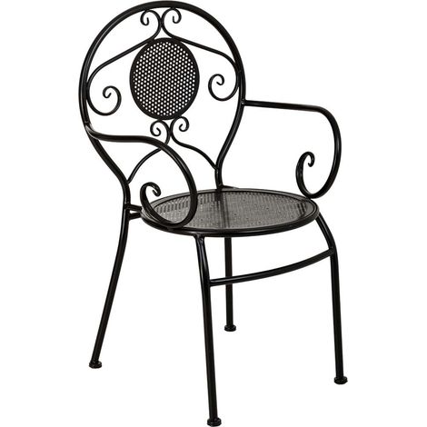 Sillón de forja negro 58x42x88h cm