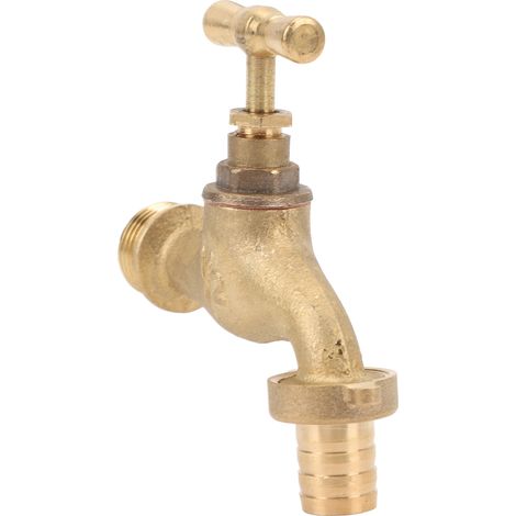 Robinet d'arrêt en laiton G1/2" filetage mâle DN15 raccord d'entrée pour tuyau sortie G3/8" diamètre extérieur (1/5)