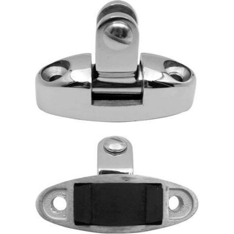 2 bisagras giratorias para cubierta de barco, montaje lateral, de acero inoxidable 316 con amortiguador de goma (tornillos no incluidos). (1/4)