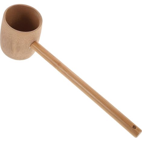 Louche en bambou pour la salle de bain et la cuisine, 30,5 x 8 x 6 cm, idéale pour laver les légumes. Vendue à l'unité. (1/5)