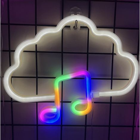 Neon Sign - LED Lumineux USB ou Piles - Décoration Murale Chambre à Coucher - 1 Pièce (1/2)