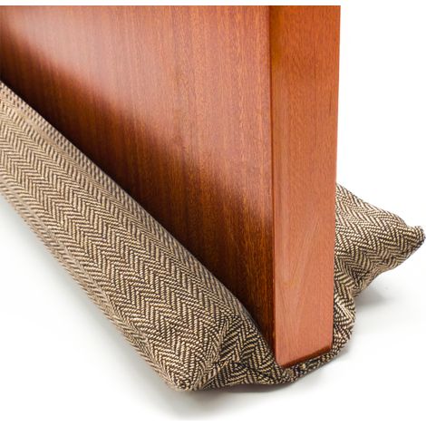 Joint d'étanchéité marron pour portes et fenêtres. Joint double couche réutilisable et lavable qui bloque efficacement le bruit, le froid, le vent, la lumière, la poussière et le pollen. (1/3)