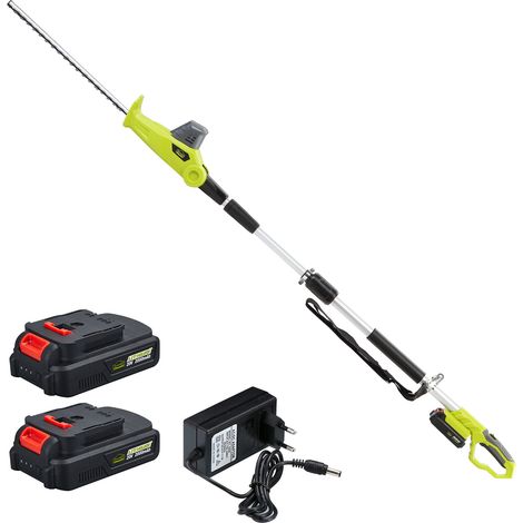 Dewinner – Taille-haies télescopique sans fil 20V – Longueur de lame 460 mm – Capacité de coupe 16 mm – Chargeur rapide inclus