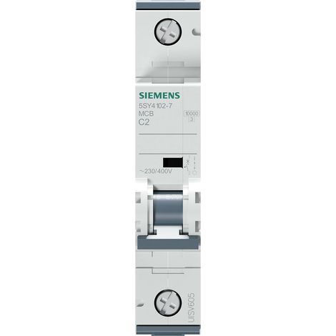 Siemens Leitungsschutzschalter 230/400V 10kA, 1-polig, C, 2A, T=70mm, 5SY41027