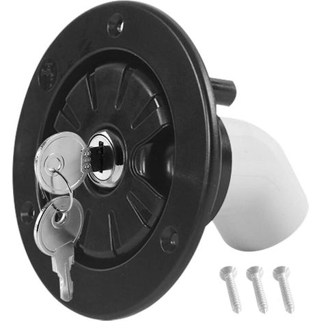 Bouchon De Réservoir D'eau Pour Camping-Car, Bouchon De Remplissage D'eau Avec Verrouillage Par Gravité, Bouchon De Réservoir D'eau Pour Camping-Car Avec Clé, Pour Camping-Cars(Noir) (1/5)