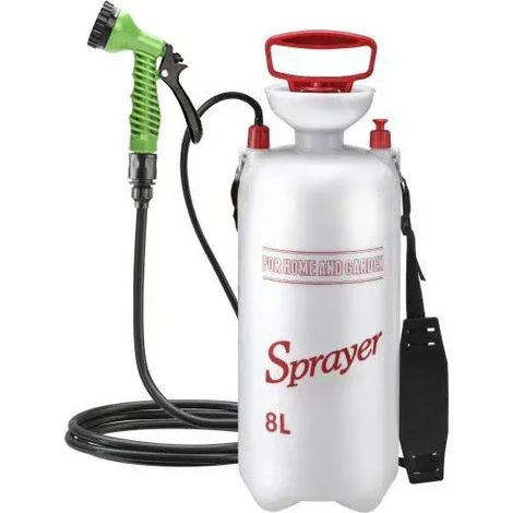 Douche extérieure portable (8 L), baignoire multifonctionnelle pour animaux de compagnie avec tuyau de 3 m pour le camping, pulvérisateur domestique pour laver les fleurs et la voiture (1/4)