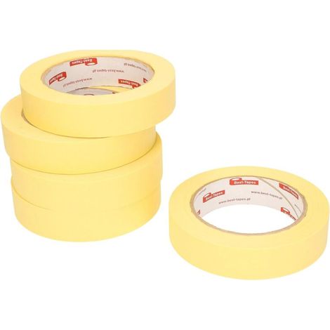 Lot de 20 Rubans de Masquage 25 mm x 50 m Ruban de Protection Autocollant Jaune pour Travaux de Peinture (1/5)