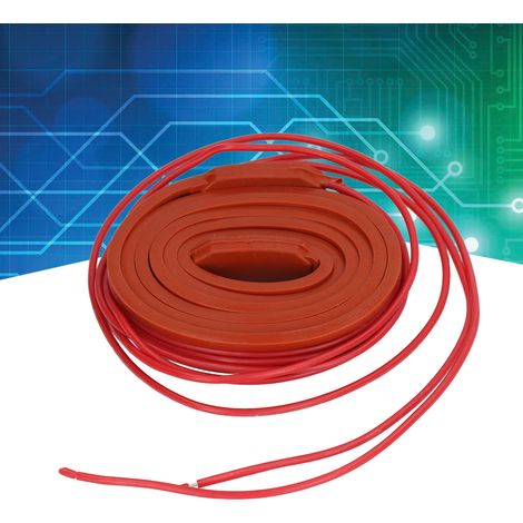Courroie chauffante pour tuyau d'huile 15 x 2000 mm, 80 W, avec élément chauffant en silicone flexible et étanche, pour compresseurs de climatiseurs, câble de traçage de température autorégulé, 12 V C (1/5)