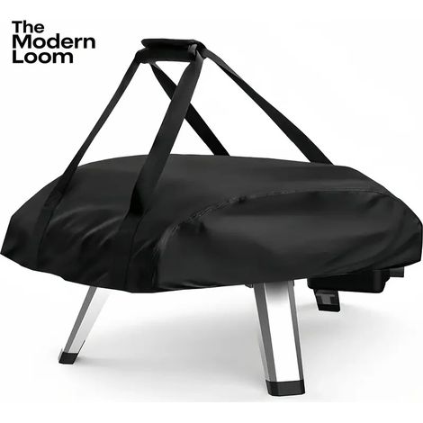 (Noir, 30 x 23,5 x 8,5 pouces) Housse portable pour four à pizza d'extérieur avec cordon de serrage réglable et fermeture éclair résistante. (1/4)