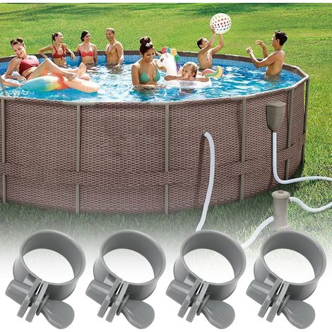 Lot de 4 colliers de serrage en plastique de 1 1/4 pouces pour sécuriser vos raccords de piscine, accessoires de piscine, collier de serrage pour tuyau (1/5)