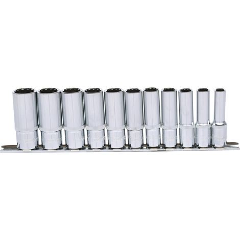 3/8" CHROMEplus 12-kant-Stecknuss-Satz, lang, 11-tlg 8-19mm (1/3)