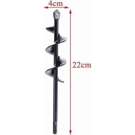 Tarière de jardin, tarière de jardin, tarière en spirale Tarière électrique Tarière électrique, perceuse rotative de jardin, outil de plantation pratique (220×40mm) (1/3)