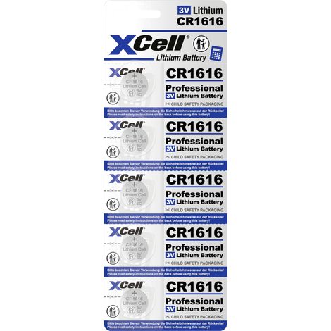 XCell Pile bouton CR 1616 3 V 5 pc(s) 50 lithium