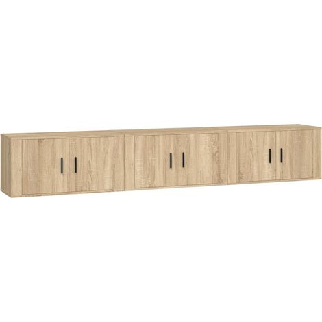 Maison Exclusive - TV-Wandschränke 3 Stk. Sonoma-Eiche 80x34,5x40