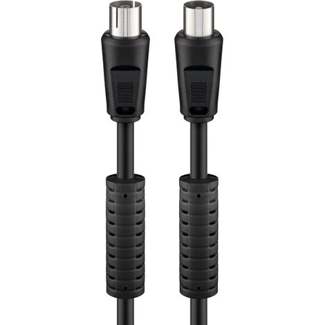 Goobay coaxial, 5 m - Cable coaxial (5 m, coax, Coaxial, 5 m, Macho/Hembra, Negro, 75 Ω) (1/5)