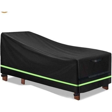 Housse de chaise longue en bois Oxford 420D, XU, 65 x 95 x 155 cm, Anti-poussière, Protège du soleil, Du vent, De la pluie, De la neige et d'autres éléments (noir) - (1/4)