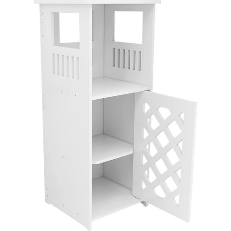 Badezimmerschrank, freistehender Badezimmerschrank, Aufbewahrungseinheit, für Wohnzimmer, Küche, Esszimmer, weiß, 24 x 22 x 56 cm (1/5)