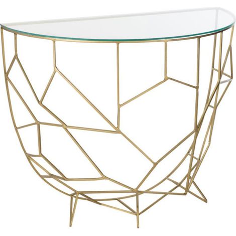 Console Design en Verre "Moza" 90cm Or (1/5)