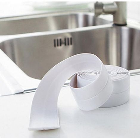 Rouleau de Joints Adhésifs Cuisine et Salle de Bain Blanc-3.8cm (1/5)