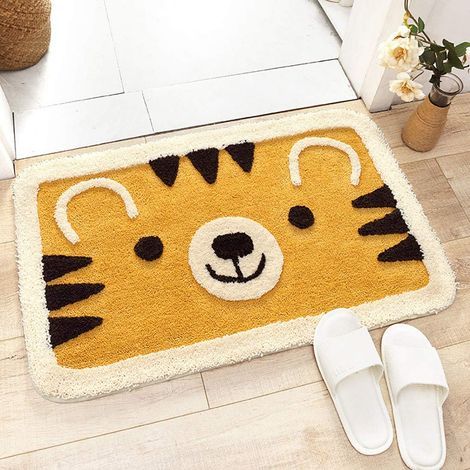 JSSEVN - Non-slip bath mat, bath and shower mat for children and babies, fluffy absorbent antibacterial fluff, machine washable (40x60cm) (1/5)