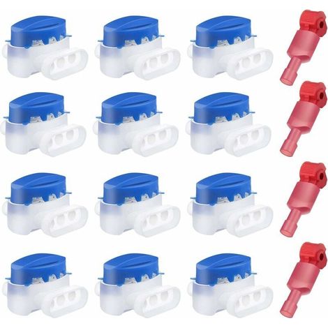 Lot de 12 connecteur de câble étanche 3 trous connecteurs de fils électriques sertis connecteur de tondeuse à gazon rempli de gel avec 4 bornes de connexion pour tondeuses à gazon robotiques Husqvarna (1/5)