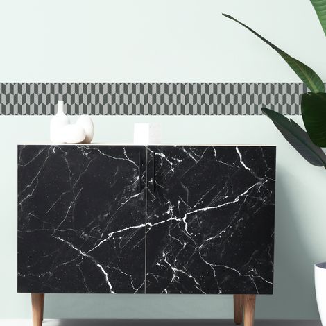Frise adhésive Bjerkvik, 15x300cm, losange gris clair/foncé, décorative, autocollante (1/2)