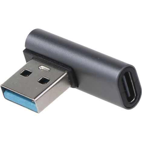 Adaptateur USB C 90 Degrés Mâle vers Femelle, Convertisseur Angle Droit USB 3.0 Type C