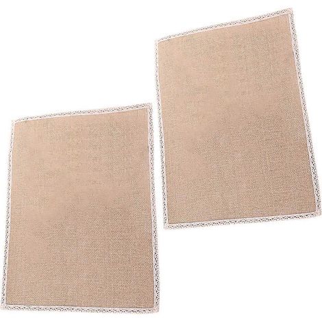 Sets de table en lin beige pour la cuisine, réutilisables et faciles à laver, design original, 18 x 23 cm. (1/5)