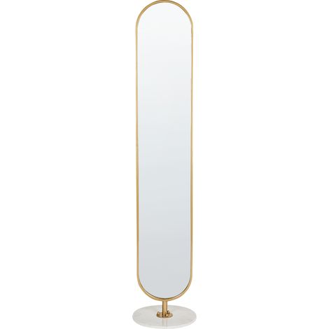 Perchero de interior soporte para abrigos con espejo mármol y estante metal dorado Moody