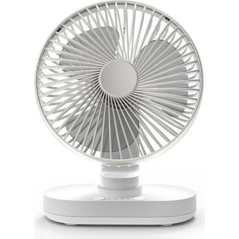 Ventilatore da tavolo Ulisem, 16,5 cm, silenzioso, oscillazione automatica, funzionamento a batteria, 4 velocità, batteria ricaricabile USB da 4000 mAh, argento (1/5)