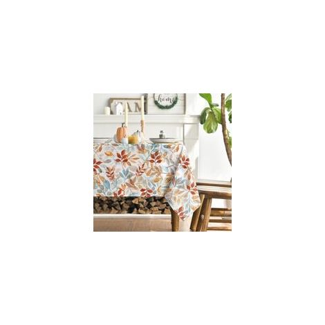 Mode Nappe d'automne Motif feuilles 152 x 213 cm Protection saisonnière Linge de table Décoration de cuisine, vacances, décoration de fête (1/5)