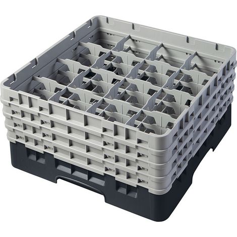 Casier de lavage haut max 21.5 cm - 50 x 50 x 26.7 cm - Noir - Lot de 2 - Cambro