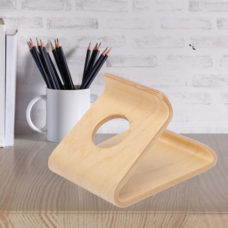 Support réglable universel en noyer pour tablette, PC et smartphone - Support double face design élégant (1/5)