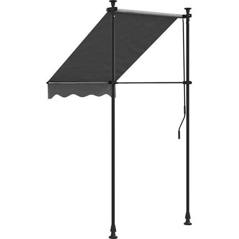 Auvent rétractable manuel anthracite 100 x 150 cm avec cadre en acier – Protection solaire élégante pour terrasse et jardin, extérieur anti-UV (1/5)