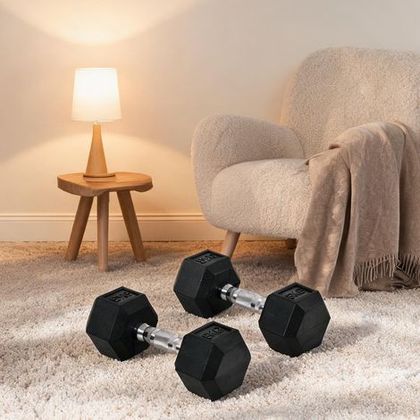 Haltères Hexagonales en Fonte avec Grip Texturé 2 x 8 kg en métal (1/5)