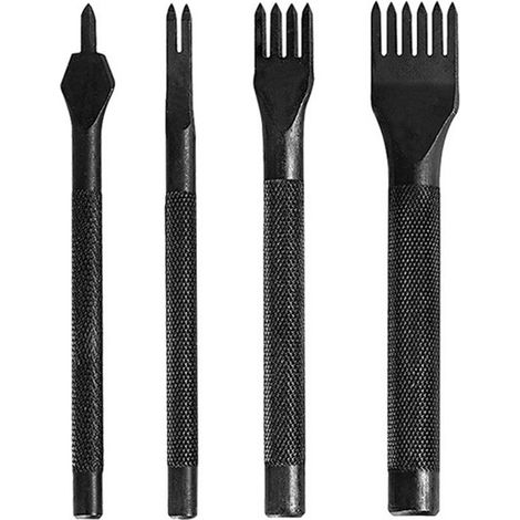 Pièces - Perforateur cuir - 1/2/4/6 Griffes - 4 mm Points - Longueur 10 cm - Acier - Ciseau perforateur cuir - Perforateur cuir artisanal - Outil de couture pour le travail du cuir - Aiguilles cuir - (1/5)