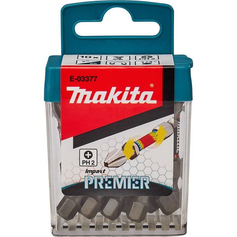 Makita E-03377 Set di inserti a torsione PH2 50 mm - 10 pezzi (1/2)