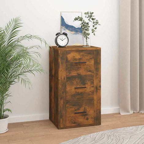 vidaXL Buffet Chêne fumé 40x33x70 cm Bois d'ingénierie (1/5)