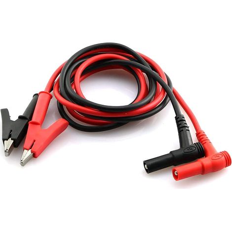2 Paar Heavy-Krokodilklemmen mit Kabel Bananenstecker 4 mm Flexibler Kabeldraht (1 m / 3,3 Fuß) für Elektrische Multimeter Prüfung (1/5)