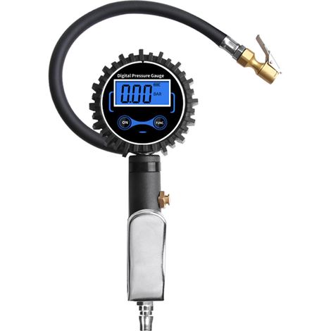 Manomètre numérique pour pneus avec gonfleur, mandrin d'air 180 PSI et accessoires de compresseur, coupleur à connexion rapide, écran LCD rétroéclairé de haute précision pour camions, camionnettes, ca