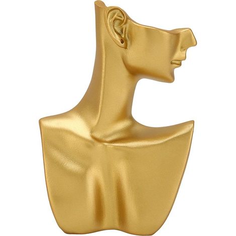 Buste de présentation pour bijoux en résine, support élégant pour colliers et boucles d'oreilles, idéal pour vitrine de bijouterie. (1/5)