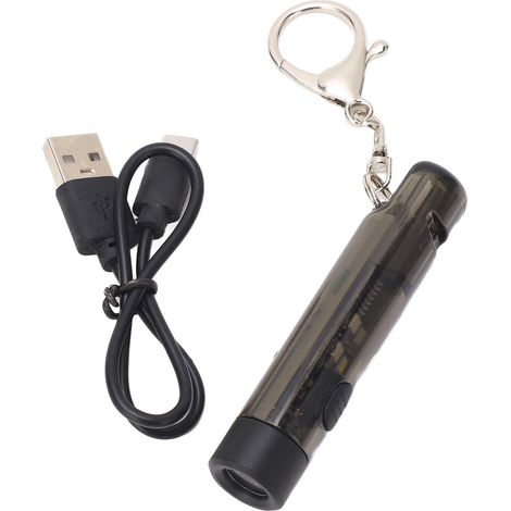 Lampe torche porte-clés USB-C rechargeable multifonction mini lampe torche portable d'urgence pour l'extérieur avec sifflet