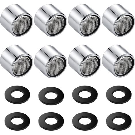 Mousseur Robinet M22 8 Pièces, Aérateur Robinet en Laiton avec Filtre Inox et Joint, Brise Jet Robinet Économiseur d'Eau, Embout Robinet Cuisine et Salle de Bain (1/5)