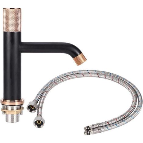 Bathroom washbasin tap, G/2in thread, retro-style bathroom washbasin tap, vertical hot and cold water mixer tap for kitchen, garden, hotel, school – easy installation (1/5)
