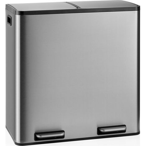Abfallsammler / Mülltrennsystem Clean 13 S - 60L (2x30L) Edelstahl silber hjh OFFICE (1/5)