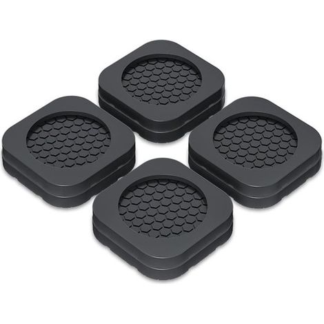 4 piezas，Amortiguador de vibraciones para lavadora，Alfombrilla antivibración，Alfombrilla antideslizante，Goma antideslizante，Negro (1/4)