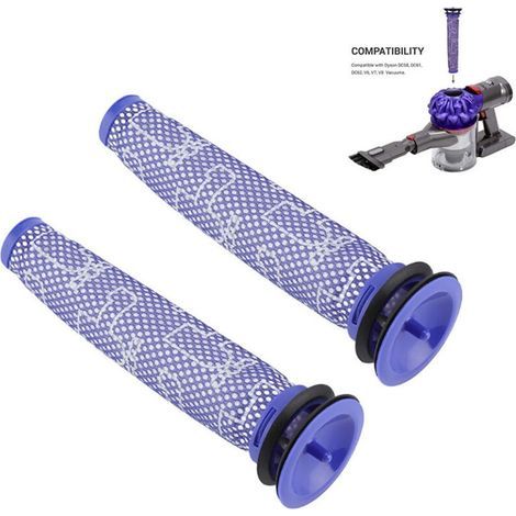 2er-Pack waschbare Vorfilter für Dyson V6, V7 und V8 Akku-Staubsauger – Strapazierfähige Filterwatte – Kompatibel mit DC62, DC61, DC58, DC59 und DC74 (1/5)