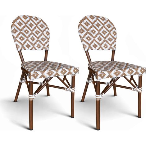 Lot de 2 chaises de terrasse effet rotin naturel, SCALA (1/5)