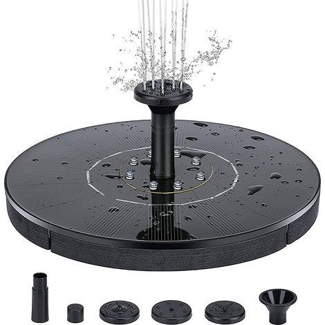 Fontaine à eau solaire de 18 cm avec éclairage LED blanc (1/5)